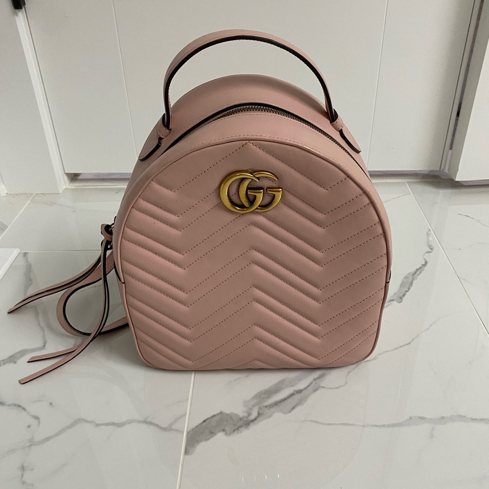 Authentic Pink Gucci leather backpack